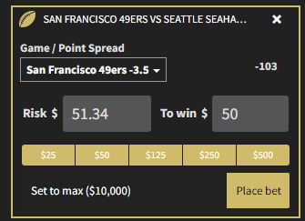 $10k bet limit on NFL